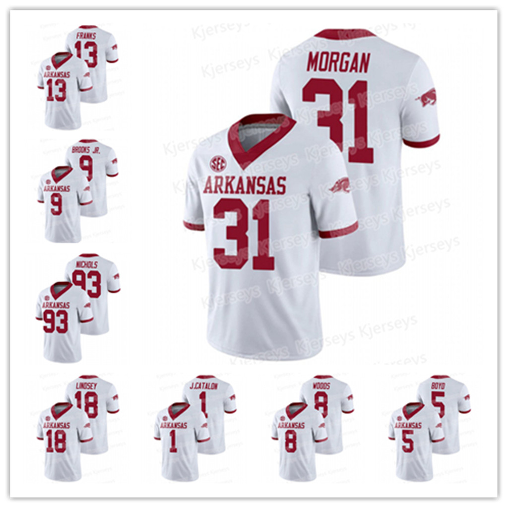 

NCAA College Jerseys Arkansas SEC 11 Jaquayln Crawford 66 Ty Clary 10 De'Vion Warren 17 John David Custom Football Stitched, 55 beaux limmer