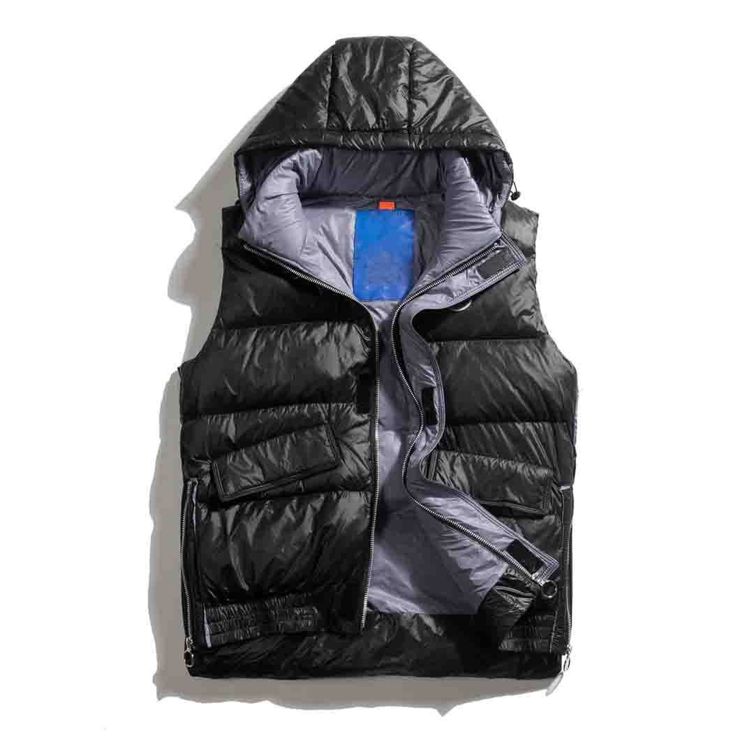 

Short down coat vest men's Korean version 2021 anti-season bright face autumn and winter hooded jacket waistcoat m-3xl, Gray