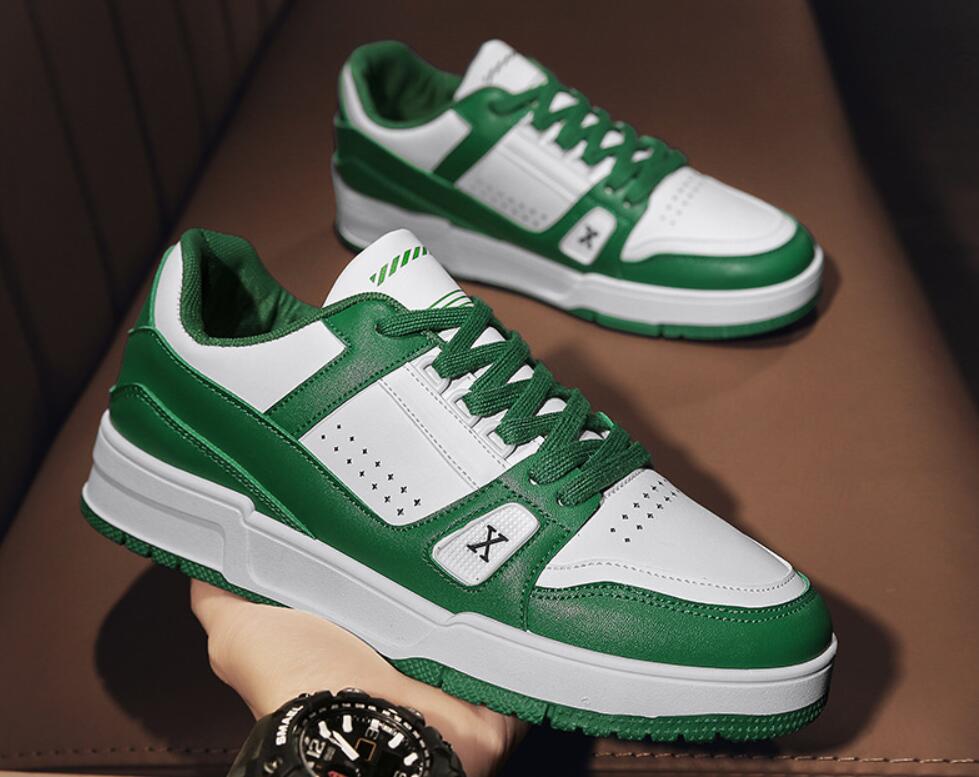 

Fashion Men Casual Flat Shoes Comfortable Breathable Low Cut Lace-Up PU Leather Sneakers Loafers Outdoor Wear-Resisting Walking Shoe
