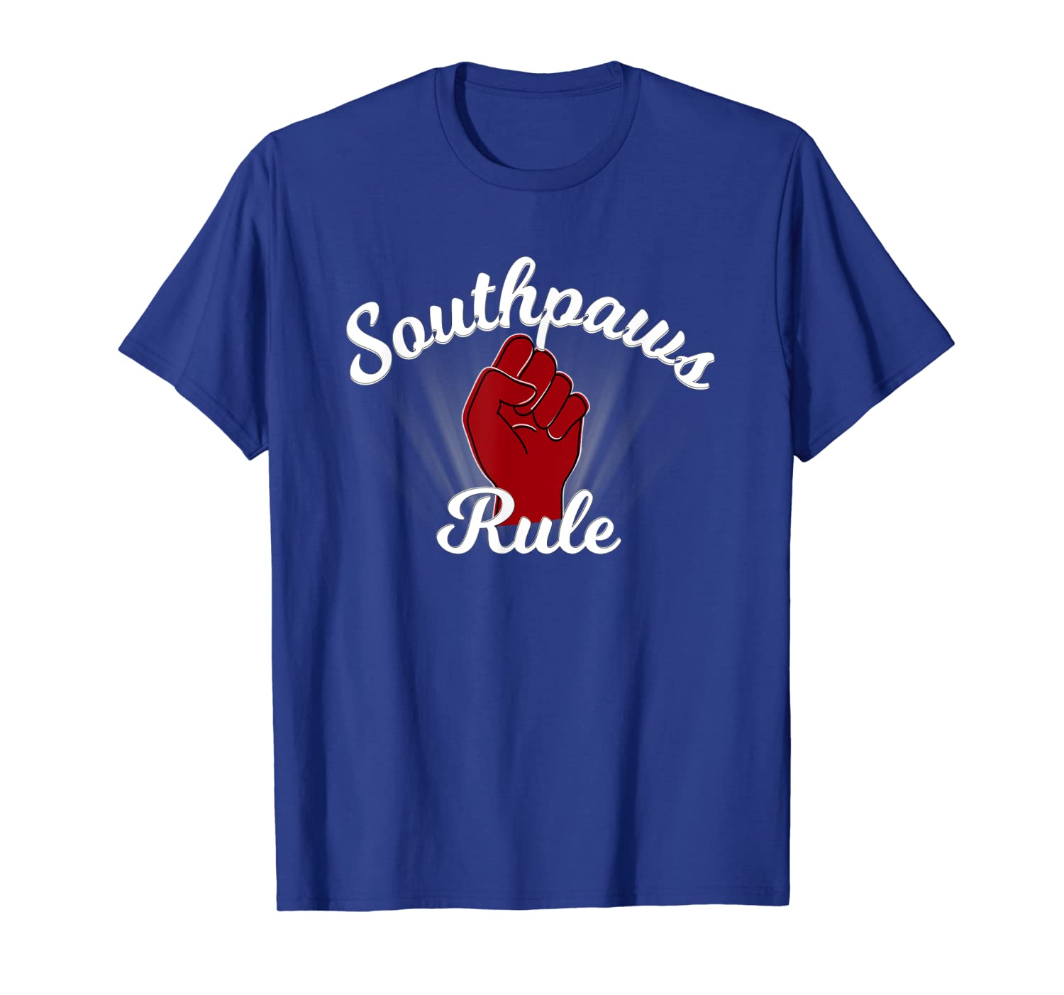 

southpaws rule funny celebrate left handers day t-shirt, White;black