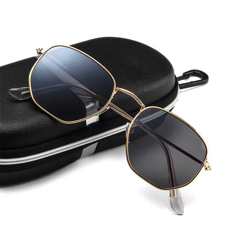 

2021 New Fashion Polygon Sunglasses Women Men Brand Designer Vintage Metal Cheap Sun Glasses Eyewear oculos de sol UV400, White;black