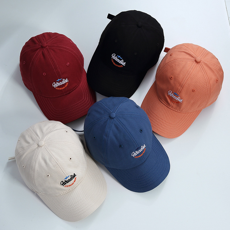 

American Retro Kaji Motorcycle Leisure Fishing Peaked Cap Female Soft Top All-Match Letters Sun-Proof Baseball Cap Male Hipster, New (small goldfish)-blue