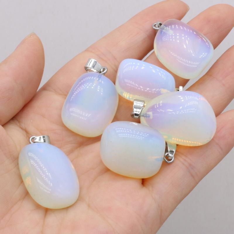 

Charms Pendants For Jewelry Making DIY Necklace Earring Accessories Irregular Natural Stone Quartz Opal Fashion Women Gifts, Bronze;silver