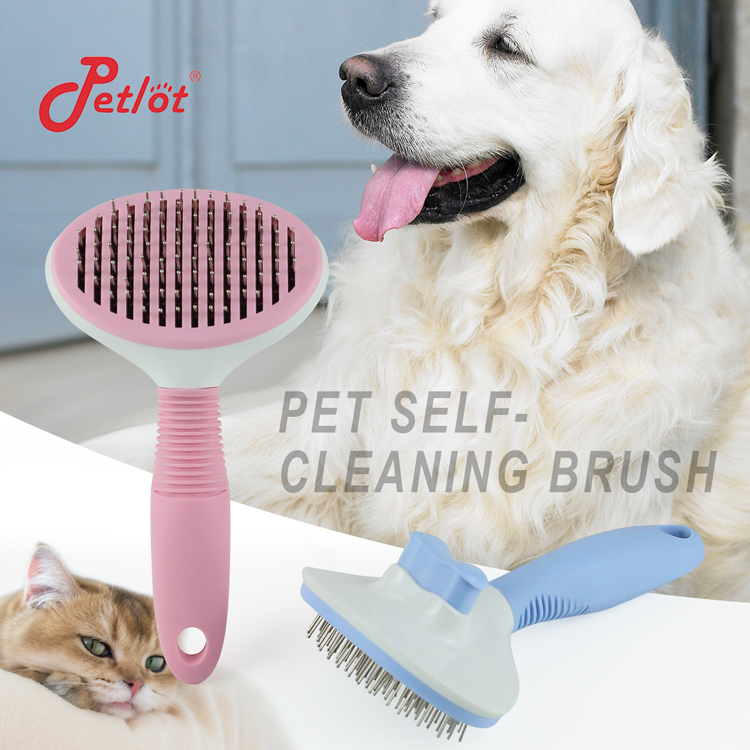 

Cat Self Cleaning Slicker Brush With Button Pet Grooming Brush Amazon Hot-Selling