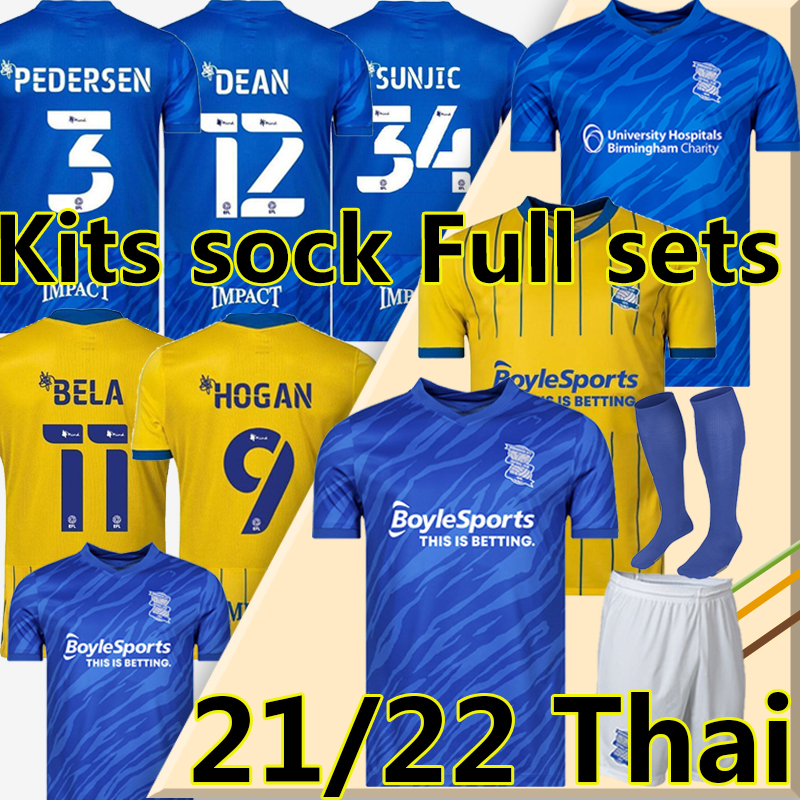 

21/22 Birmingham Soccer Jerseys Lukasz Jutkiewicz Sunjic Dean bela Hogan Pedersen 2021 2022 Sam Gallagher Men Kids Kits sock Full sets city football shirts, 21-22 home kids kit