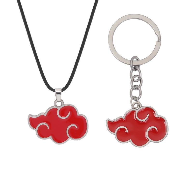 

Pendant Necklaces Red Cloud Necklace For Men And Women Japanese Anime Accessories Cosplay Konoha Ninja Village Akatsuki Itachi, Silver