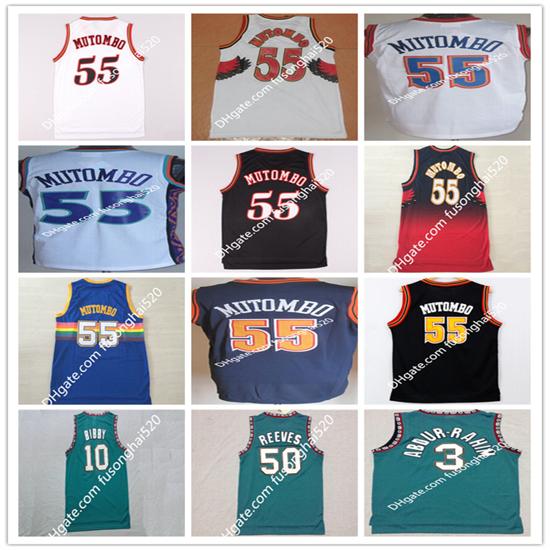 

Fast Shipping #10 Mike Bibby #50 Bryant Reeves #3 Shareef Double 55 Dikembe Mutombo Stitched Mesh Vintage Basketball Jersey Best Quality