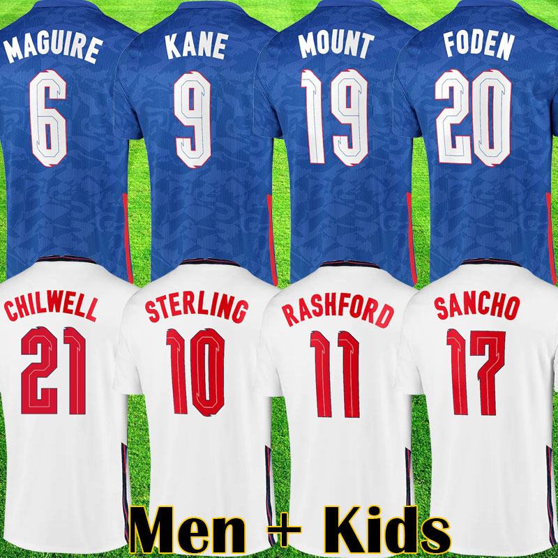 

ENGLAND 2021 soccer jersey 2022 KANE STERLING RASHFORD SANCHO FODEN BARKLEY MAGUIRE 20 21 national football shirts men + kids equipment kit top uniform, Kids away