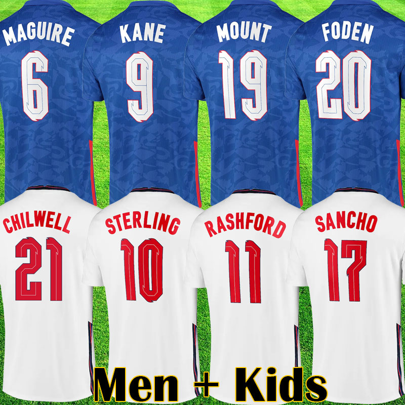 

ENGLAND 2021 soccer jersey 2022 KANE STERLING RASHFORD SANCHO FODEN BARKLEY MAGUIRE 20 21 national football shirts men + kids equipment kit top uniform, Kids away