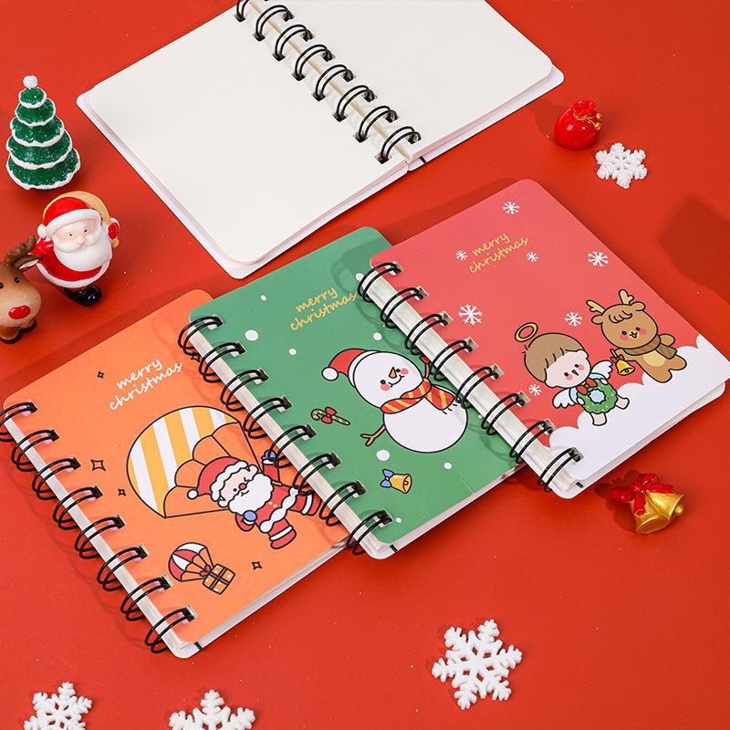 

Mini 8x10.5cm Small Notebook Christmas Red Color Kawaii Notepad Planner Study Books School Office Stationery Notepads, Purple;pink