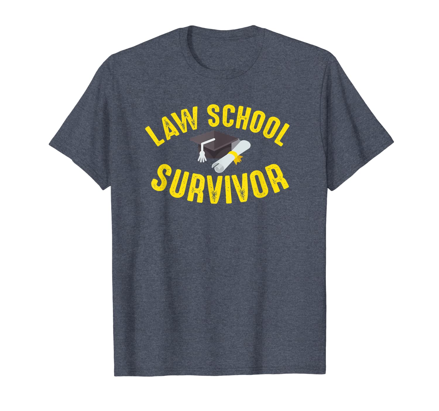 

law school survivor graduation t-shirt, White;black