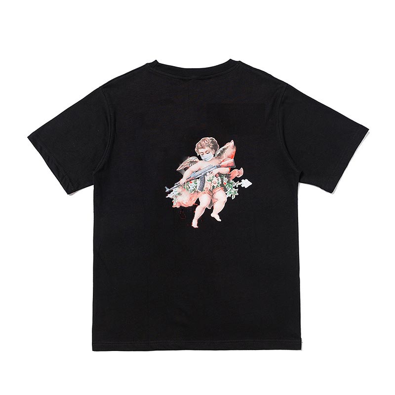 

Fashion Angel Print Tee Tops Mens Stylist T Shirt Friends Men Women T Shirt High Quality Black White Orange T Shirt Tees Size S-XL, White;black