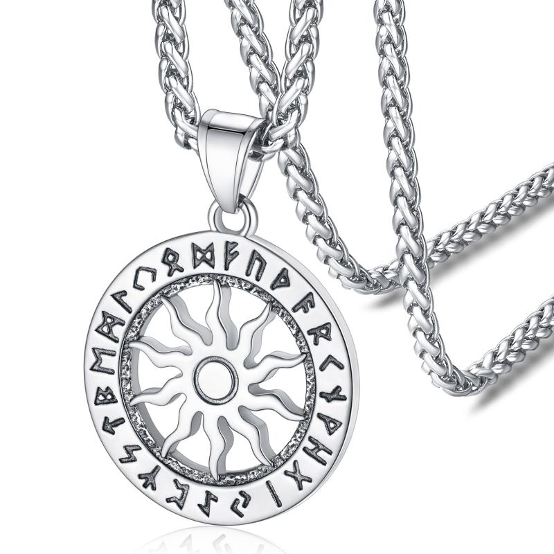 

Pendant Necklaces ChainsPro Norse Viking Runes Jewelry Nordic Sun Necklace For Men Women With Delicate Packaging CP558