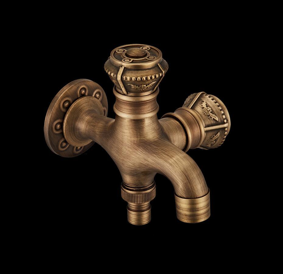 

2021 New Style Anti-bronze Carved Brass Washing Machine Faucet Bibcock Tap Outdoor Bathroom Mixer Db8c