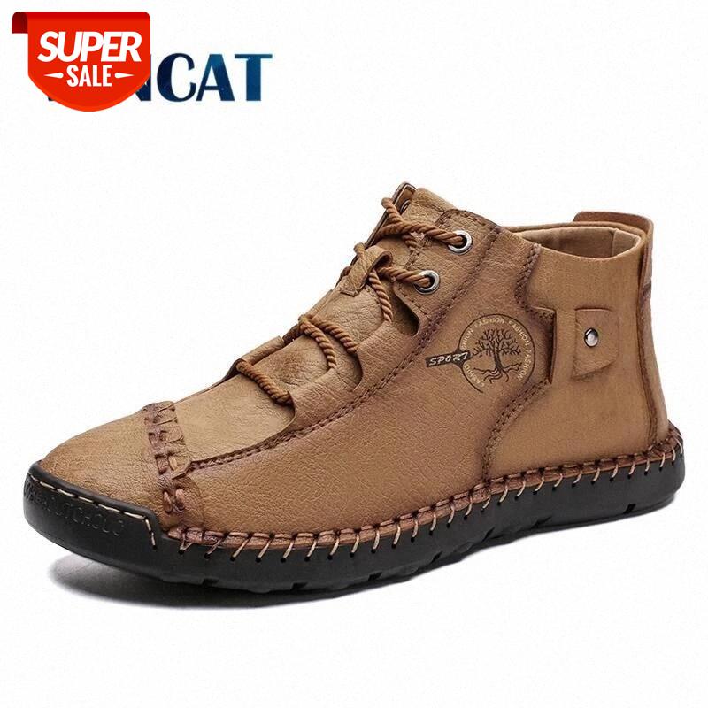 

Brand Men's Boots Breathable Men's Leather Boots Soft Sole Comfortable Ankle Outdoor Work Shoes Size 38-48 #U84k