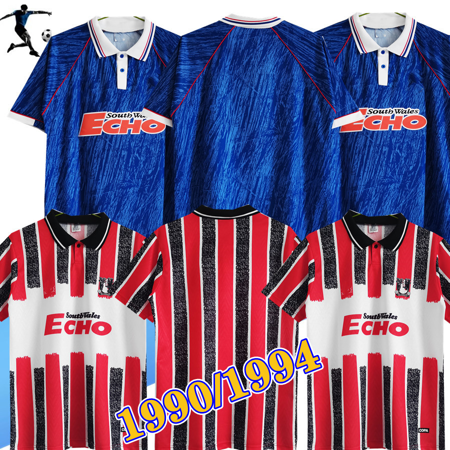 

1992 1993 1994 blue Cardiff Soccer Jerseys Home Shirt Retro jersey Pike Stant Kelly Dale 92 93 94 away classic football shirts, 93/94 home