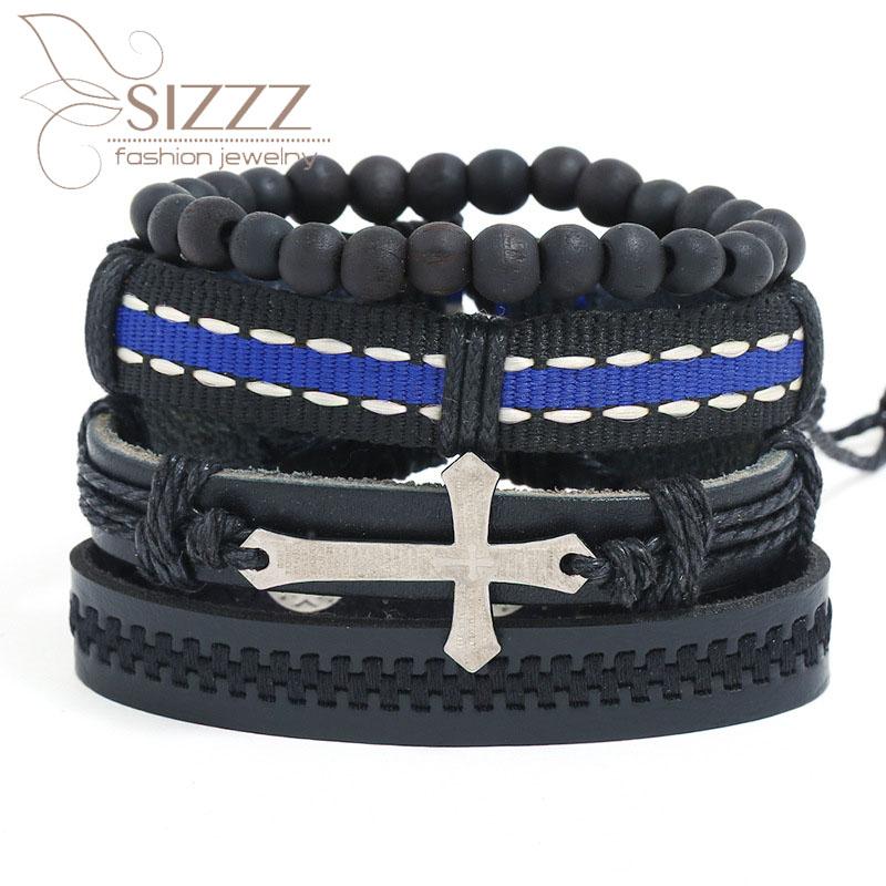 

Charm Bracelets 2021 Factory Direct Retro Woven Suit Simple Multi-layer Verse Cross Bracelet&bangles For Women/men