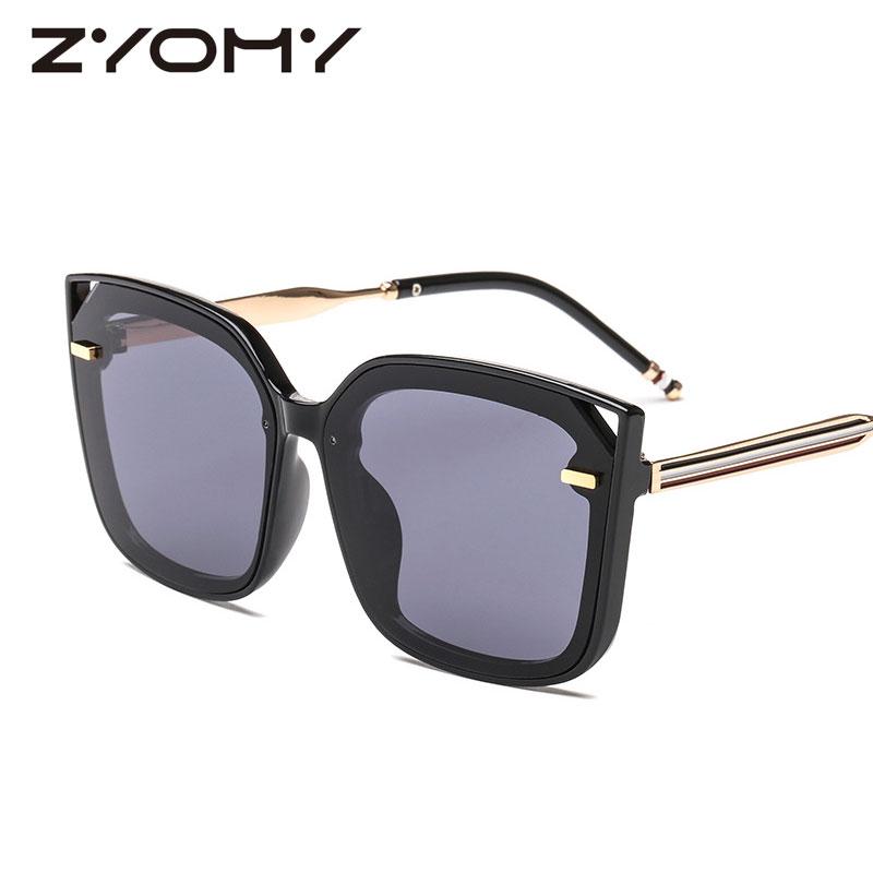 

Q Brand Designer Driving Goggles Cat Eye Women Eyewear UV400 Clear Lens Men Sunglasses Big Box