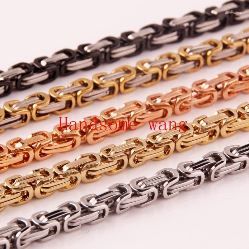 

7-40inch Custom Sizes 316L Stainless Steel Multiple Colour Choose 6mm Byzantine Box Necklace/Bracelet Charming Unisex Jewelry Chains