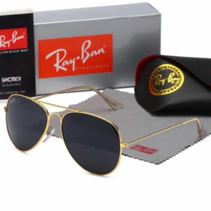 

2020 New Ray Sunglasses Vintage Pilot Brand Sun Glasses Band Polarized UV400 Bans Men Women Ben Sunglasses With Box and Case 3025, White;black