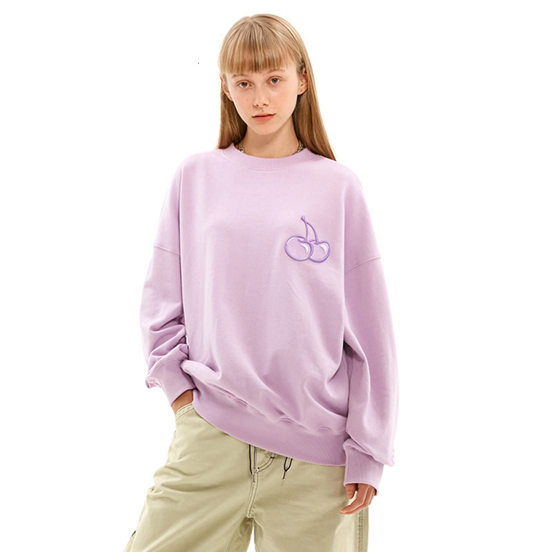 

2021 Purple Embroidered Chest Marks Soft Quality Female Girl New Fall Hot Winter Casual Pullovers of Large Solid Dimensions W89a, Blue