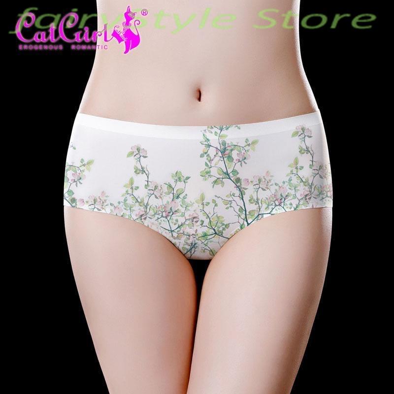 

Women's Panties Seamless Woman Underwear Sports Prints Sexy Flower Female Triangle G-string Thong For Ice Silk, Sexy panties