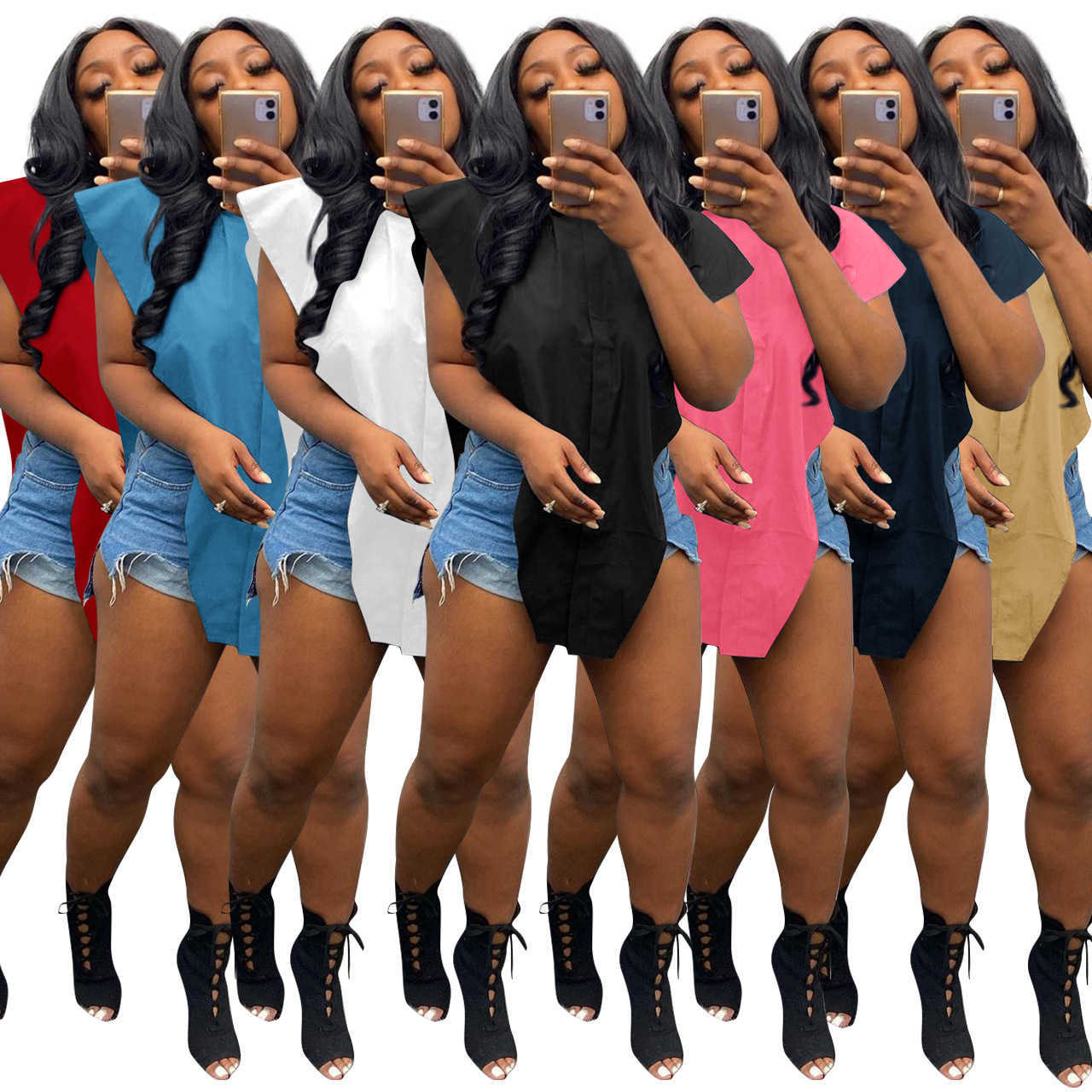 

New Shirts Women' Summer Sexy Blouse Breasted Triangle Fashion Tank Top, Khaki