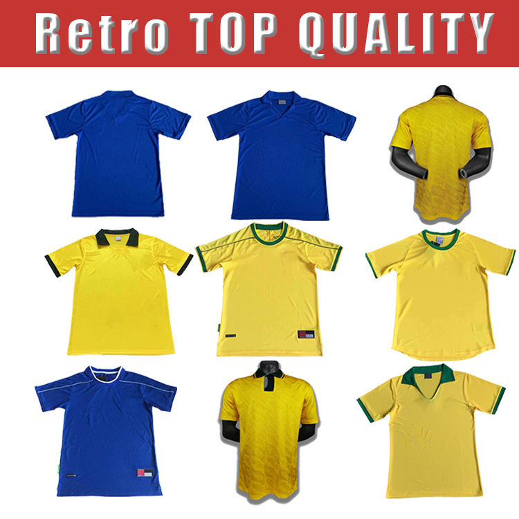

88 00 Brasil soccer jerseys 02 retro shirts Carlos Romario Ronaldo Ronaldinho 2004 camisa de futebol 1994 BraziLS 2006 1982 RIVALDO ADRIANO, Black;yellow