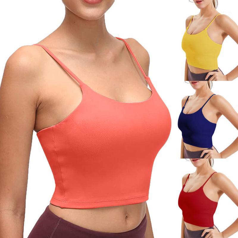 

Camisoles & Tanks Women Summer Fashion Sleeveless Solid Crop Top Mujer Polyester Tank Tops Sexy Vest Female Sports Sport Push Up, Navy blue