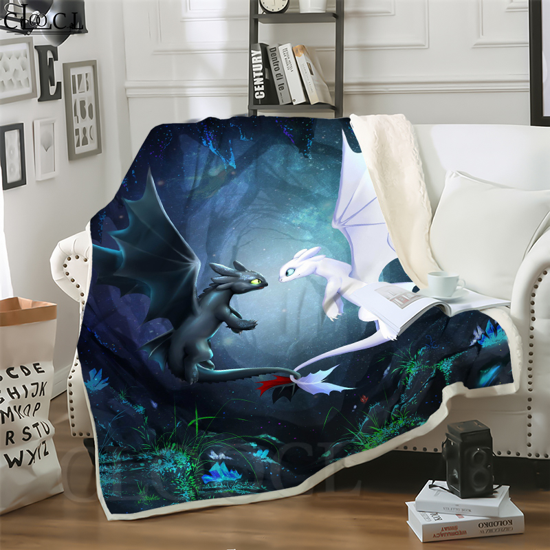 

CLOOCL Blankets Anime Movie How To Train Your Dragon 3D Print Harajuku Blanket Air conditioning Travel Throw Teens Bedding Plush Quilt