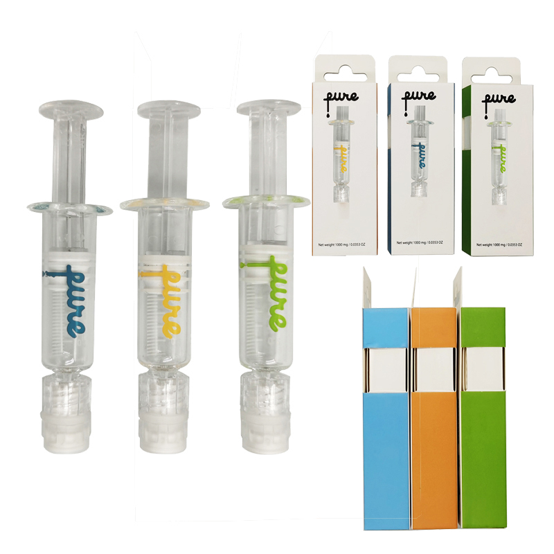 

Pure One Luer Lock Glass Syringes Gift Packaging Box Bag Vape Pen Cartridges Thick Distillate Carts Packagings Filling Injector