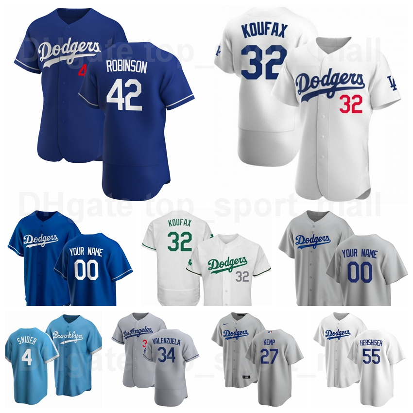 

Baseball 42 Jackie Robinson Jersey 34 Fernando Valenzuela 32 Sandy Koufax Maury Wills Orel Hershiser Dusty Baker Roy Campanella Duke Snider Matt Kemp, Blue;black