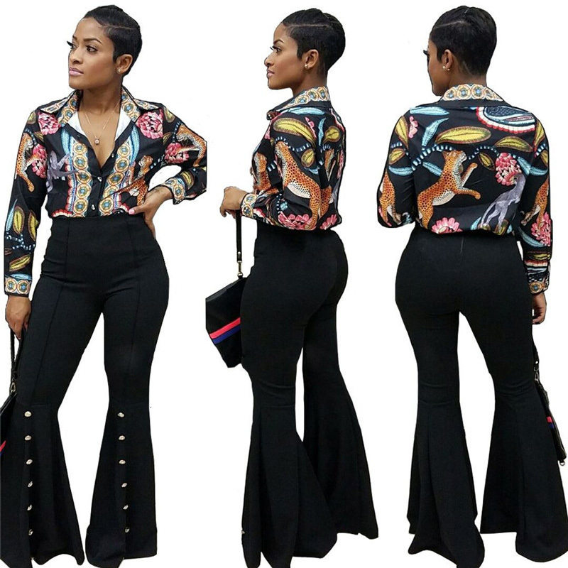 

2021 New Women Bell Bottom Pleated Flare Loose Casual Button Wide Leg Pants Elegant Celebrity Party Ladies Trousers Female D97p, Black