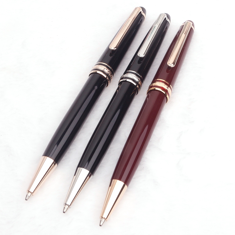 

Luxury Msk-163 Classic Black Resin Ballpoint pen Rollerball pen Fountain pens Stationery school office supplies with Serial Number High quality, As picture shows