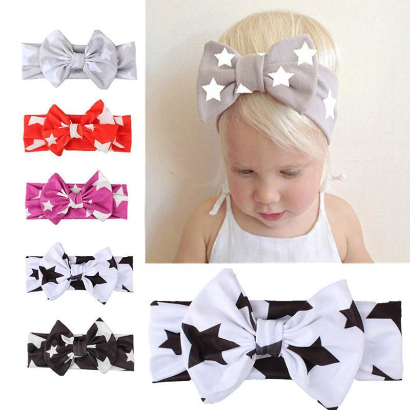 

2020 Hot Sale Korean Style Multicolor Printing Girl Toddler Star Headband Hair High Quality Bow Band Hair Accessories1, White