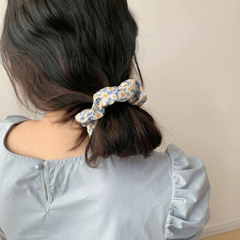 

Hair Clips & Barrettes French Large Intestine Circle Floral Plaid Tie Retro All-Match Elastic Rope Scrunchies For Women JL, Golden;silver