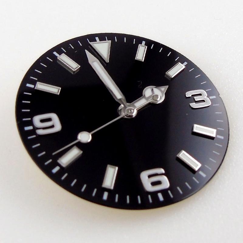 

Repair Tools & Kits 29mm Luminous Men Mechanical Watch Black Sterile Dial Fit NH35A NH36A Movement