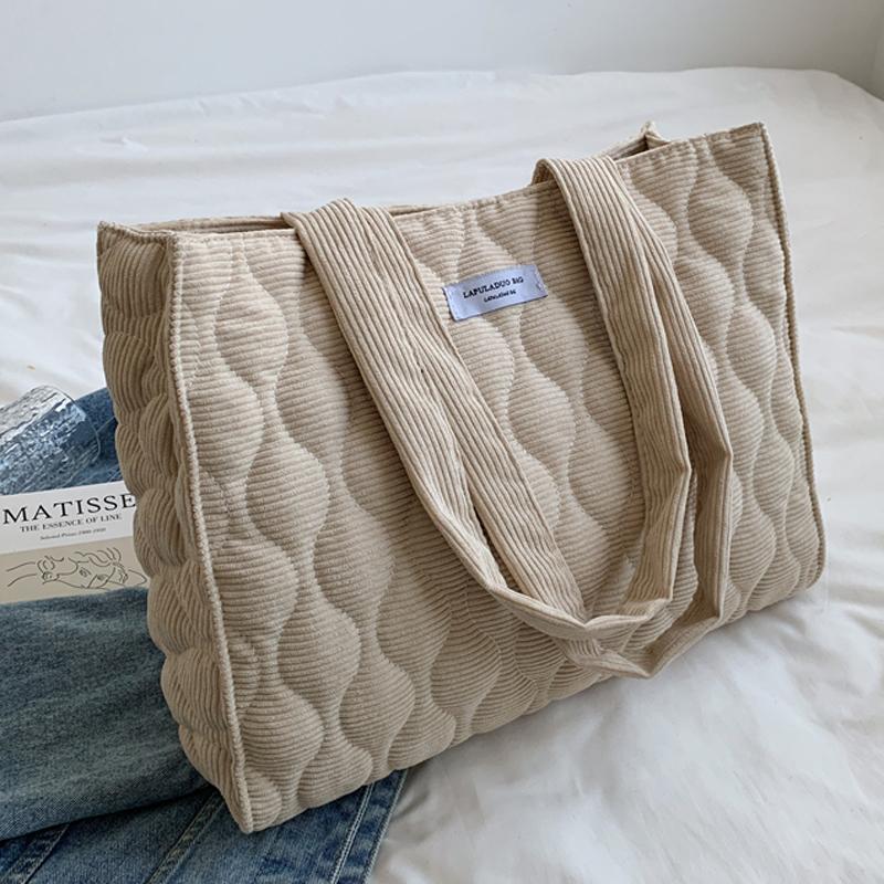 

Evening Bags Casual Soft Big Corduroy Satchel Shoulder For Women 2022 Winter Hit Luxury Totes Female Large Fashion Designer Handbags
