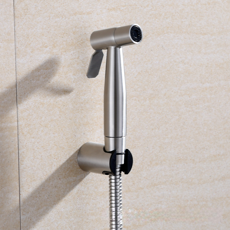 

(sample link)304 Stainless Steel Handheld Toilet Spray Gun Shower Head Nickel Brushed Toilet Bidet Spray Head Set
