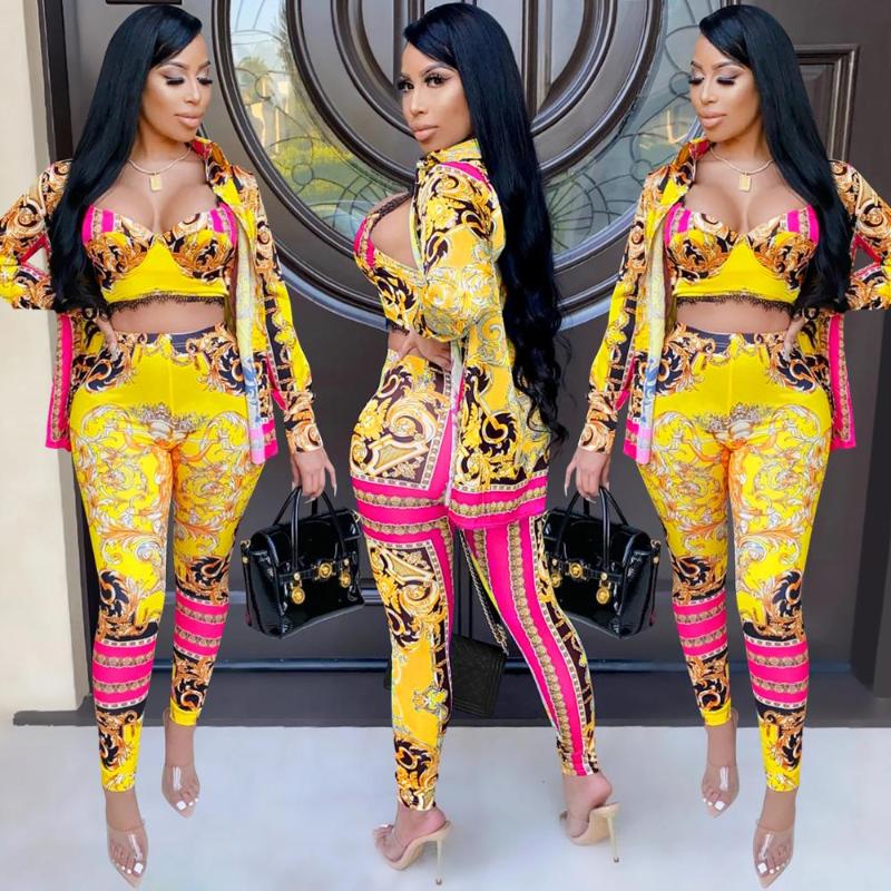 

Women's Two Piece Pants Vavcy 2022 Autumn Pant Women Set Blouse Embroidery Side Bikini And Full-length Sexy Party Clothes, White