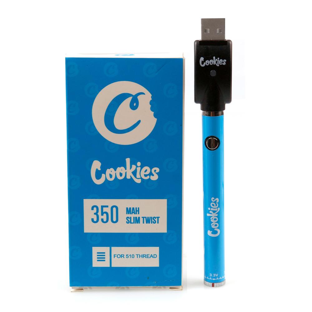 

Cookies SF Slim Twist Battery 350mAh 900mAh Bottom Spinner 3.3-4.8V Preheat VV Cartridge Vape Battery Pen for EGO 510 batteries