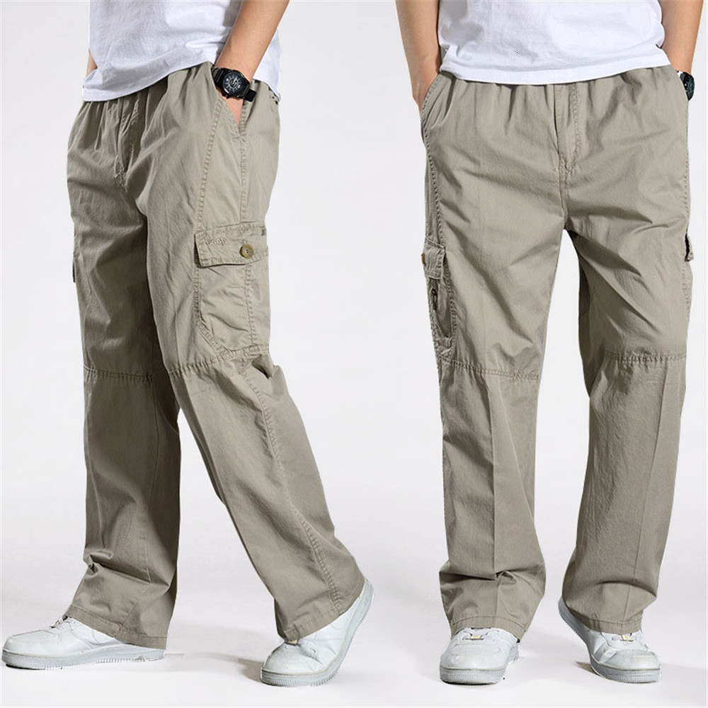 

2021 Harem Tactical New Cotton Men Loose Trousers Plus Size Comfortable Pant Mens Joggers Casual Pants 6xl O976, A black
