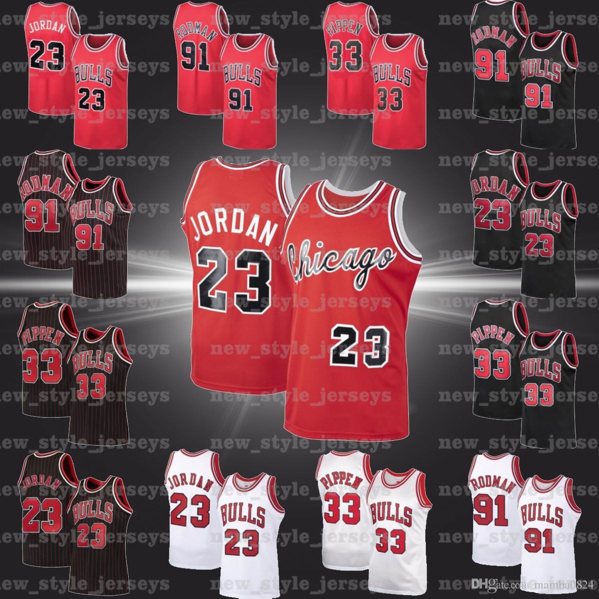 

Michael ChicagoB ulls Jersey 91 Dennis Scottie Rodman 33 Pippen NCAA Mitchell Ness Hardwood x1 Basketball Jerseys, Men(tiao wen)