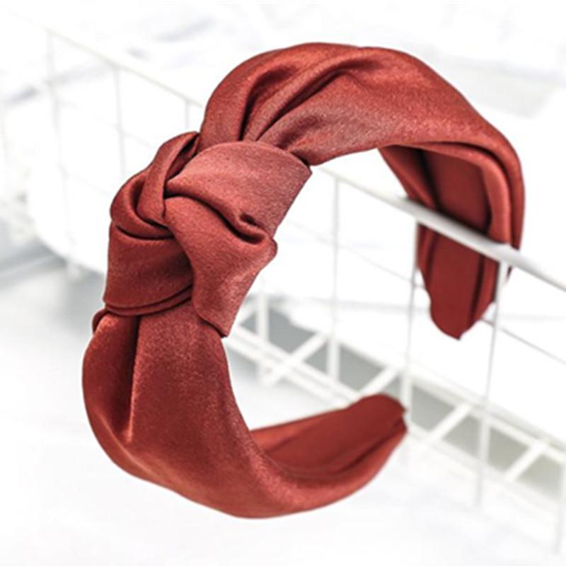 

Head Bands for Women Summer 2021 Solid Silk Fabric Knot Hairband Korean Hair Ornament Wide Head Band Women Headdress Hair Hoop