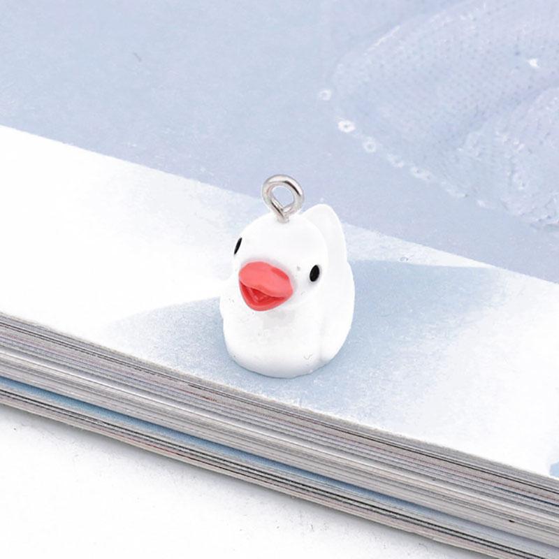 

Charms 10pcs Plastic Simulation Animal Cute Cartoon Duck Pendant Diy Earrings Necklace Jewelry Key Chain Accessories, Bronze;silver