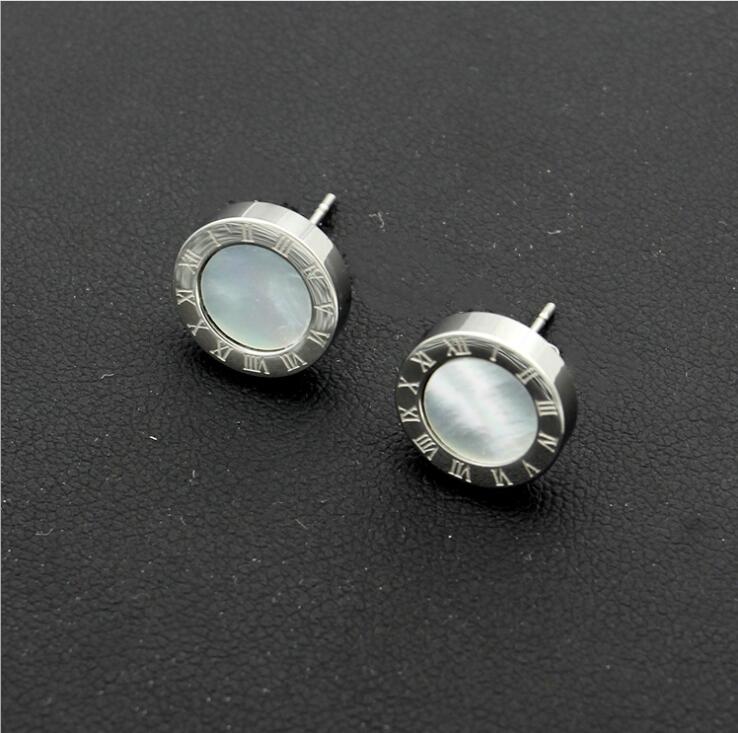 

Never fade Lux design jewelry women studs earrings 18k stainless steel men gold stud earring with and Shell Rock Punk Round Wedding Gift