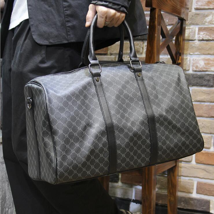 

Factory wholesale mens leather shoulder bags business printing men handbag outdoor businesss trip large travel bag street trend check fitness leisure backpack, Black4-152