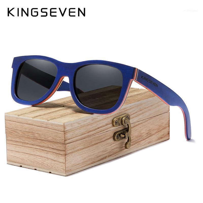 

Sunglasses KINGSEVEN 2021 Brand Designer Wood Men Polarized Blue With Original Box Retro Vintage Eyewear1