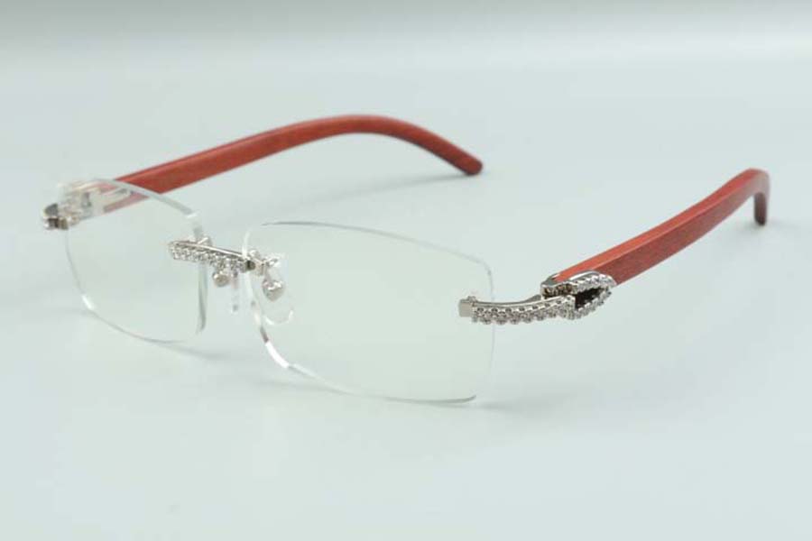 

2021 new style high-end designers medium diamonds glasses 3524012 for men women natural original wooden glasses frame, size: 36-18-135mm