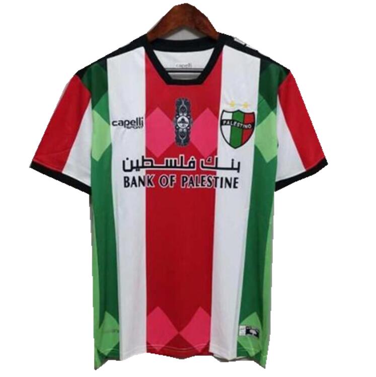 

21 22 palestino pakistan soccer jerseys club jimenez benitez cortes home red white away black football shirt uniforms, Black;yellow